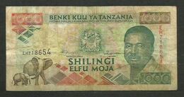 TANZANIA - BILLETE DE 1000 SHILLINGI - USADO - Tanzanie