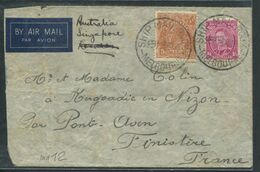 AUSTRALIE - N° 82 + 119 / LETTRE OBL. " SHIP MAIL ROOM / MELBOURNE LE 4/11/1938 " POUR LA FRANCE - TB - Cartas & Documentos