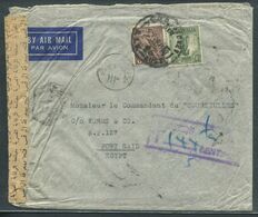 AUSTRALIE - N° 116 &118 / LETTRE AVION DE DYDNEY LE 26/8/1949 POUR L'EGYPTE AVEC CENSURE - B - Other & Unclassified