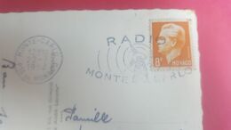 EMA Radio Monte Carlo 1952 Antenne Radio Sur Cp Souvenir De Monte Carlo - Macchine Per Obliterare (EMA)