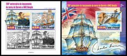 S. TOME & PRINCIPE 2020 - HMS Beagle, Darwin. M/S + S/S. Official Issue [ST200301] - Natura