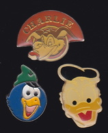 66718- Lot De 3 Pin's.BD.donald.coq.charlie. - BD