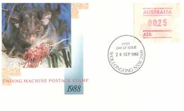 (O 7) Australia (5 Covers) Vending Machine Postage Stamp 1988 (value 0.25 To 0,29 Cents) Possum - Sonstige & Ohne Zuordnung