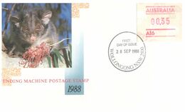 (O 7) Australia (5 Covers) Vending Machine Postage Stamp 1988 (value 0.35 To 0,39 Cents) Possum - Otros & Sin Clasificación