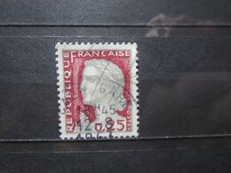 VEND BEAU TIMBRE DE FRANCE N° 1263 , OBLITERATION " CAEN-GARE " !!! - 1960 Marianne (Decaris)