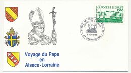 FRANCE - 7 Enveloppes Voyage Du Pape En Alsace Lorraine 1988 + VATICAN - 1 Env Idem - Christianisme