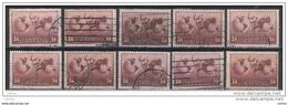 AUSTRALIA:  1937  AIR  MAIL  -  1/6  USED  STAMPS  -  REP.  10  EXEMPLARY  -  YV/TELL. 6 - Gebruikt