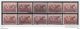 AUSTRALIA:  1937  AIR  MAIL  -  1/6  USED  STAMPS  -  REP.  10  EXEMPLARY  -  YV/TELL. 6 - Gebraucht