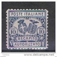 REGNO:  1928  RECAPITO  AUTORIZZATO  -  10 C. AZZURRO  N. -  D. 11  -  SASS. 1 - Insured