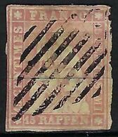 SUISSE Ca.1857:  Le ZNr. 24D, Obl. Grille, Forte Cote - Gebraucht