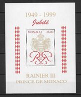 1998 - MONACO - BLOC N° 80 ** MNH - JUBILE RAINIER III - Blokken