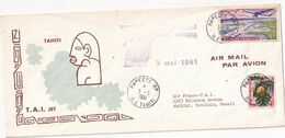 POLYNESIE FRANCAISE 1961 LETTRE DE PAPEETE VOL INAUGURAL TAHITI- HONOLULU - Andere & Zonder Classificatie