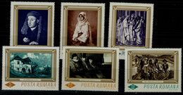 ROMANIA 1966 PAINTING FROM THE NATIONAL GALLERY BUCHAREST  MI No 2519-24 MNH VF !! - Unused Stamps