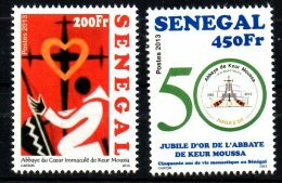 Sénégal 2013 Jubilé D'or 50 Abbaye De Keur Moussa Abbey Coeur Immaculé Church Religion Kirche Eglise 2 Val.  MNH - Senegal (1960-...)