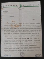 VUKOVARSKI SPORT KLUB VUKOVAR, DOPIS DALJSKI SPORT KLUB DALJ 1938 - Other & Unclassified