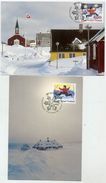 GREENLAND 1995 Christmas On Maximum Cards.  Michel 279-80 - Maximum Cards