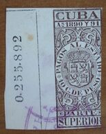 1890 1891 CUBA Fiscali Segnatasse Tax Pagos Al Estado 10 Ctv De Peso - Usato - Portomarken