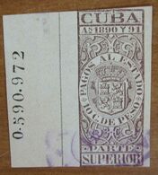 1890 1891 CUBA Fiscali Segnatasse Tax Pagos Al Estado 10 Ctv De Peso - Usato - Portomarken