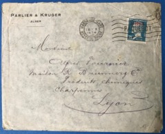 Algérie N°26 Sur Enveloppe Pour Lyon - OBL Mécanique MARSEILLE GARE, BdR PAQUEBOT - (B3505) - Briefe U. Dokumente