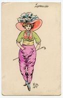 Illustrateur.Mille. La Mode Parisienne En 1900,la Femme En Jupe Culotte  "  Suprême Chic  " - Mille