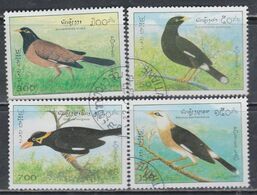 Laos N° 1169 / 72 O Faune : Oiseaux, Les 4 Valeurs Oblitérations Légères, TB - Laos