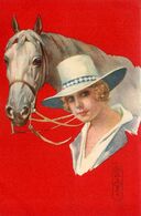 E. COLOMBO * Illustrateur * N°488-4 * Femme Cheval Horse - Colombo, E.