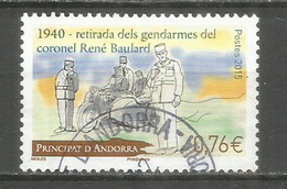 ANDORRE. Moto Side-car De La Gendarmerie En 1940, Un Timbre-poste Oblitéré,  1 ère Qualité, Cachet Rond - Used Stamps