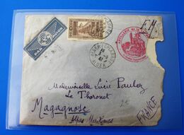 WWII-18é RÉGION ARTILLERIE ALGER 1941 Militaria-ALGÉRIE Marcophilie Lettre-Fr(ex-colonie Protectorat)☛CAD RURAL MAGANOSC - Lettres & Documents