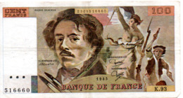 BILLET  100 FRANCS  DELACROIX  1985  SERIE K93 - 100 F 1978-1995 ''Delacroix''