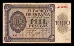 España Spain 1000 Pesetas Burgos 1936 Pick 103 Serie A BC+ F+ - 1000 Peseten