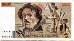 BILLET  100 FRANCS  DELACROIX  1988  SERIE  Y 128 - 100 F 1978-1995 ''Delacroix''