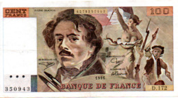 BILLET  100 FRANCS  DELACROIX  1991  SERIE D.172 - 100 F 1978-1995 ''Delacroix''
