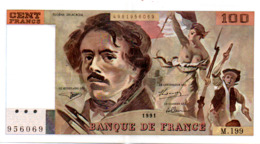 BILLET  100 FRANCS  DELACROIX  1991  SERIE M.199 - 100 F 1978-1995 ''Delacroix''