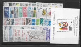 MONACO - 1984 - ANNEE COMPLETE ** - COTE YVERT = 117 EUR. - 51 TIMBRES + 1 BLOC - Années Complètes