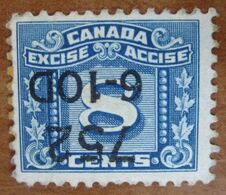 CANADA Excise Fiscali Revenue Tax  8 Cents - Numeri Foglie  - Usato - Postage Due