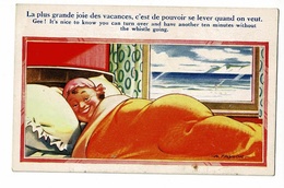 Carte Illustré A Taylor "La Plus Grande Joie Des Vacances, C'est De Pouvoir Se Lever Quand On Veut" Pas Circulé - Taylor