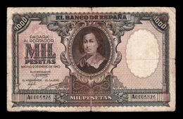 España Spain 1000 Pesetas B. Murillo 1940 Pick 120 Serie A Low Serial BC F - 1000 Peseten