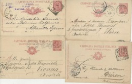 ITALIE - LOT DE 5 ENTIERS POSTAUX  DE 1892 A 1907 - TB - Maschinenstempel (EMA)