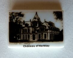 FEVE PUBLICITAIRE PERSO DH - HERBLAY 95 - CHATEAU D'HERBLAY GENRE CARTE POSTALE ANCIENNE Clamecy - Région