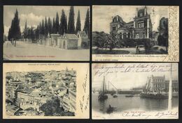 Conjunto De 4 Postais Antigos De LISBOA 1900 Selos. Lot Of 4 Old Postcards 1900s Stamps PORTUGAL - Lisboa