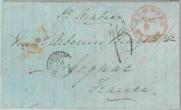 91276 - UNITED STATES USA - PREPHILATELIC Cover NEW YORK 1856 Transatlantic Mail - …-1845 Prephilately