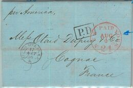 91278 - UNITED STATES USA - PREPHILATELIC Cover NEW YORK 1858 Transatlantic Mail - …-1845 Voorfilatelie