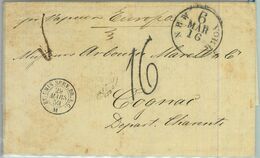 91282 - UNITED STATES USA - PREPHILATELIC Cover NEW YORK 1859 Transatlantic Mail - …-1845 Prefilatelia