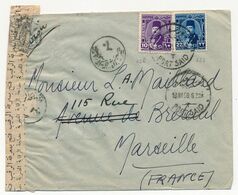 EGYPTE - Lettre 1950 Port-Said Pour Marseille - Bande Et Marques De Censure - Brieven En Documenten