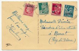 ALGERIE - CPA 1947 Affranchissement Composé - Sidi Bel Abbès Rue Pradon - Cartas & Documentos