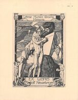 01954 "EX LIBRIS - RUDOLF NEUGEBAUER - LITTERAE HUMANI GENERIS MEMORIA - INCISIONE FIRMATA" ORIG - Exlibris