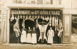 Béziers * Carte Photo * Devanture De La Boucherie Du Grand Boulevard * Métier Boucher * Commerce Magasin - Beziers