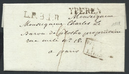 L 1819 Marque YPEREN + L.P.B.1.R. + "9" Pour Paris - 1815-1830 (Periodo Holandes)