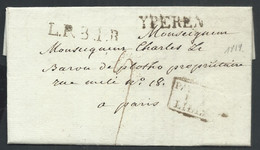 L 1819 Marque YPEREN + L.P.B.1.R. + "9" Pour Paris - 1815-1830 (Holländische Periode)