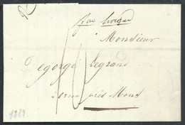 L 1829 Du Hameau De House Sur Sambre Man " Fne Leveque" ( Fontaine L'Evêque ) + "10" Pour Mons - 1815-1830 (Hollandse Tijd)